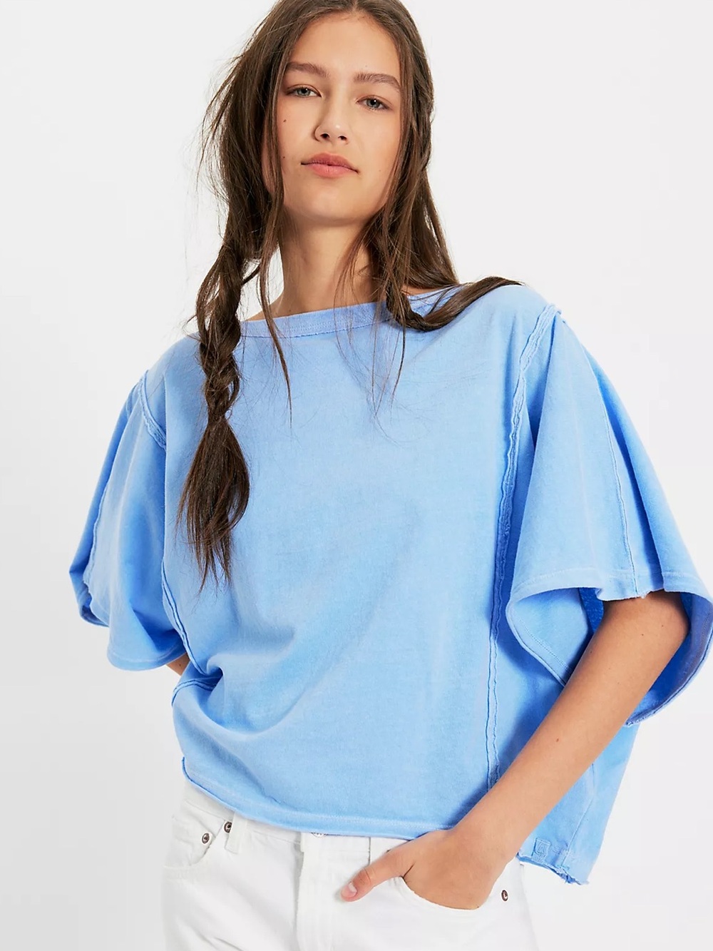 NEW Free People x We The Free Next Level Tee in Blue Vista